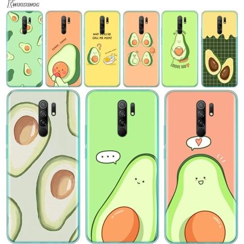 Transparent Cover Cute Cartoon Avocado Food For Xiaomi Redmi K40 K30i K30T K30S K30 K20 10X GO S2 Y2 Pro Ultra Phone Case