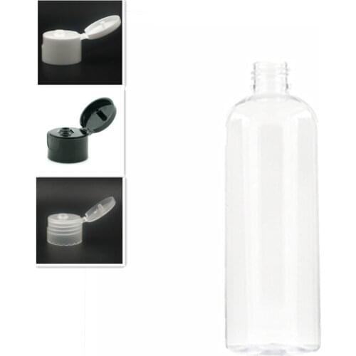 Empty white Dispensing Caps Plastic Bottles, 300ml/10oz clear PET bottle with flit top cap
