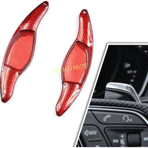 Carbon Fiber Steering Wheel Paddle Shifter For Audi R8 RS3 RS4 RS5 RS Q3 RS Q8 TT RS Red