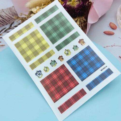 DIY Japanese Style New Arrival Thin Light Traceless New Design Plaid Dry Nail Decals Manicure Nail Art Women Girls Party Gifts