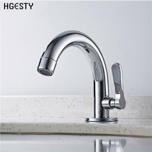 Kitchen Basin Faucet Single Cold Deck Mounted Stainless Steel Basin Sink Faucet Mixer Tap Single Handle Bathroom Accessories