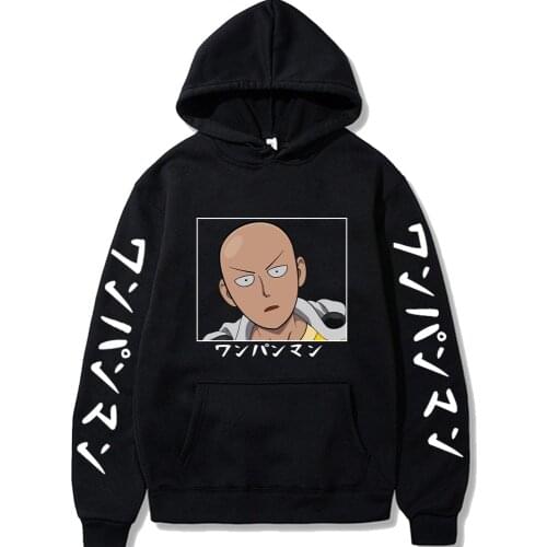 Hot Anime One Punch Man Hoodie Men Funny Graphic Long Sleeve Harajuku Pullover Tops