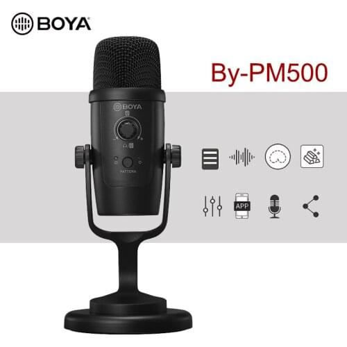 BOYA BY-PM500 Type-C Omnidirectional Cardioid MIC For Youtube Live Video USB Condenser Microphone For Smartphone Computer