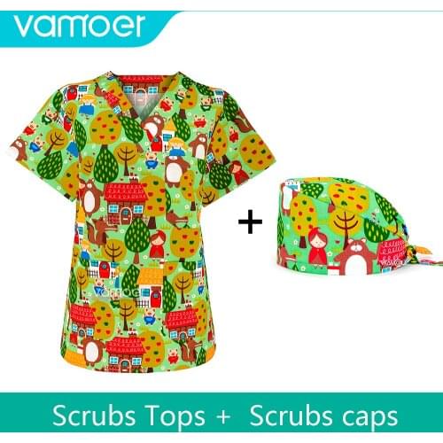 High Quality Spa Uniforms Unisex V-Neck Pet grooming institutions Scrubs tops Beauty Salon work clothing Scrubs women work-wear