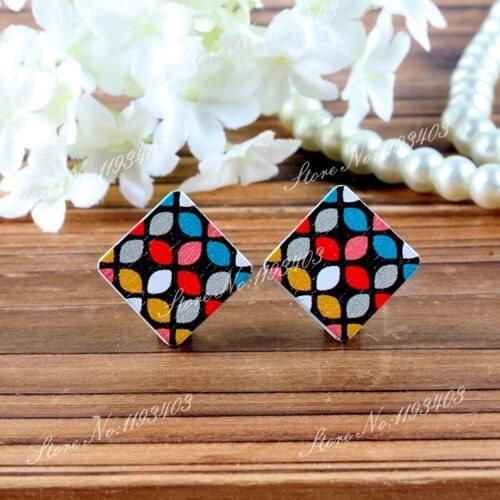 Square Shape High Quality Photo Wood Laser Cut Cabochon to make Rings, Earrings, Bobby pin,Necklaces, Bracelets