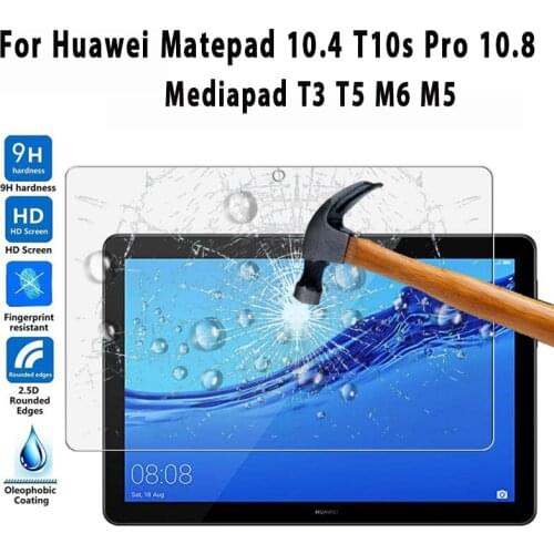 For Huawei Matepad 10.4 T10s Pro 10.8 Mediapad T5 T3 M5 8 10 M5 lite10 M6 Tablet Screen Protector Tempered Glass Scratchproof