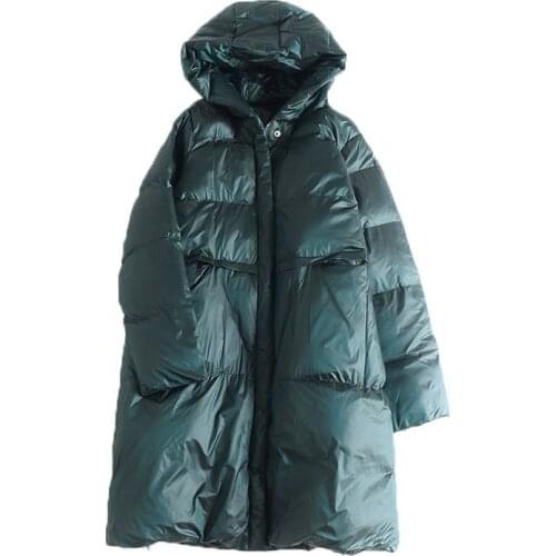 Womens Winter Cotton Coat Zipper Thickened Warm Padded Coats Fashion Simple Comfortable Long-sleeved Long Parkas Women A960