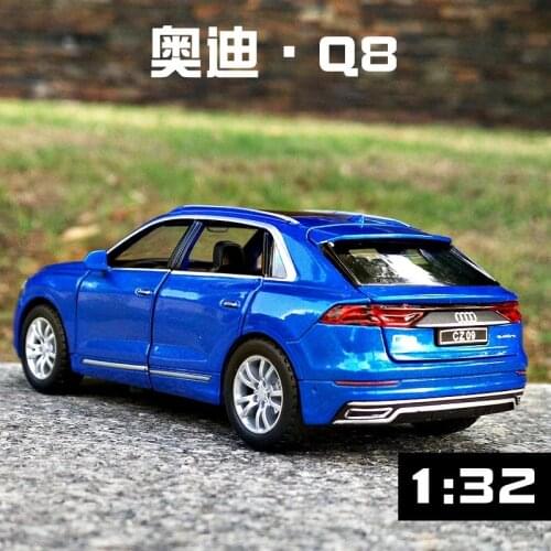 1:32 Audi-Q8 Alloy Car Diecast Pull Back Sound Light Model Toy Metal Vehicle High Simulation Mini Car Collection Gifts Toys Boys