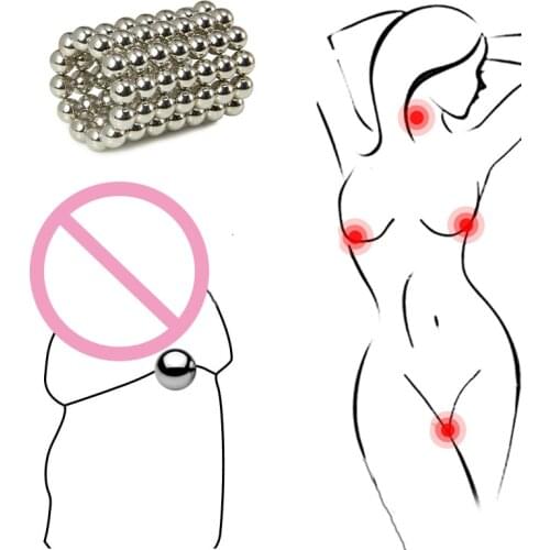 2 Pair Ultra Powerful Magnetic Orbs No Vibator Nipple Clamps Vagina Clitoris Female BDSM Bondage Sex Toys For Women Sex Shop