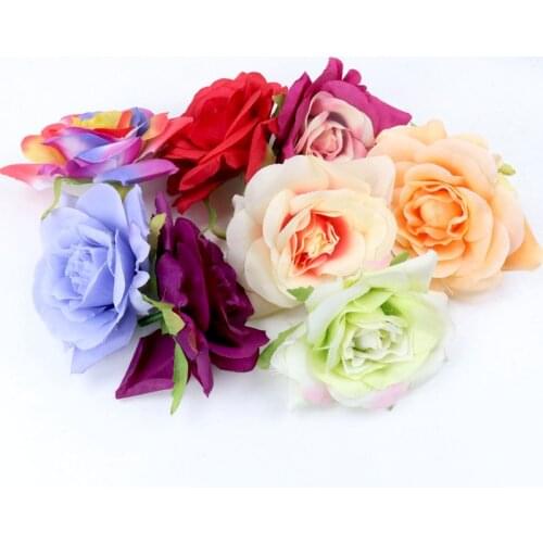 4heads/1 bundle Silk tea roses Bride bouquet for Christmas home wedding new Year decoration fake plants artificial flowers