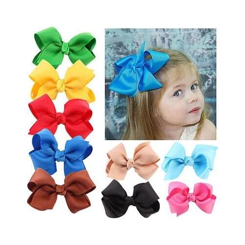 20pcs Flower Baby Girls Bow-knot Grosgrain Ribbon Hair Pins Hair Clips Hair Accessory
