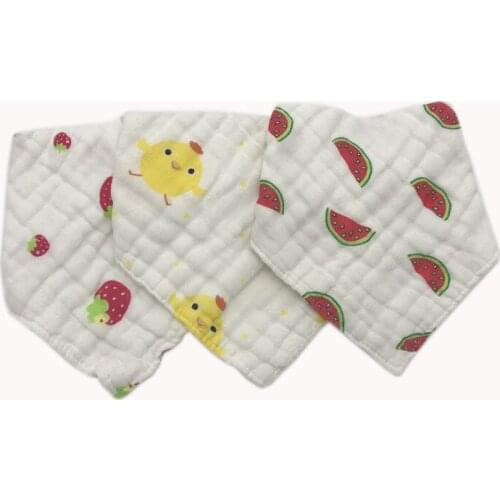3PCS/Lot Bandana Bib Set 100% Natural Cotton Muslin Teething Bibs Soft Absorbent Mix 3 Colors for girls and boys