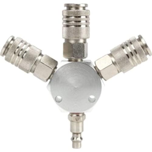 3-Way Quick Connector 1/4'' Quick Coupler Air Hose Coupling Pneumatic Tools New 2020