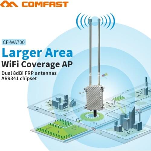500mW 2.4Ghz High Power outdoor AP WIFI router base station larger area wifi cover 300Mbps cpe router with 2* 8dBi FRP antennas