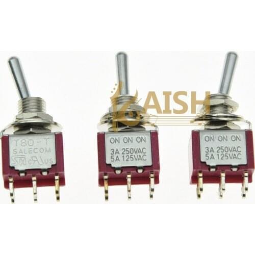 5x DPDT 6 Pin 3 Way ON/ON/ON Guitar Mini Toggle Switch SALECOM Car/Boat Switches