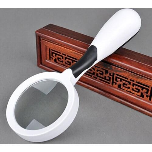 6X 70mm Fashion Illumination Reading Magnifying Glass with LED Lamps Lighted Old Man Gift Magnifier Handhold Lupa Free Shipping