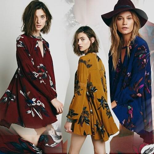 Bohemian Printed Rayon Stretch Fabric Pleated Clothing Shirt Children Fabrics Cloth Per Meter for Dress Sewing Alibaba Express