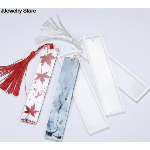 1/2pcs Rectangle Silicone Bookmark Mold, DIY Bookmark Mould Making Epoxy Resin Jewelry DIY Craft Silicone Transparent Mold