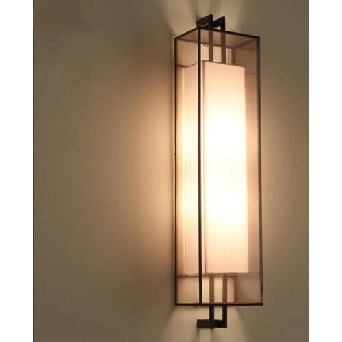 Chinese style iron wall lights rectangle bedroom study staircase aisle lights bedside lamp wall lamp Hotel decorations light ZA