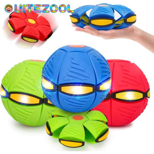 Flying UFO Flat Throw Disc Ball With LED Light Toy Kid Outdoor Garden Beach Game Childrens sports balls