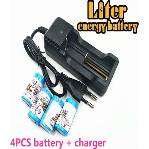 Liter energy battery ICR 18350 3.7V lithium battery 1200mAh rechargeable battery + Travel Charger Can be used to LED Flashlight