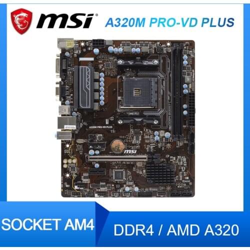 FOR MSI A320M PRO-VD PLUS PC Motherboard AM4 AMD A320 SATA 6Gb/s USB 3.1 Micro ATX AMD Motherboard set