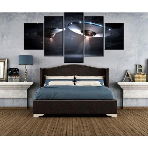 5 Panels Modular Custom Ufo Contact Picture Home Room Decor Picture Canvas Paintings on Canvas Wall Art for Home Decorations