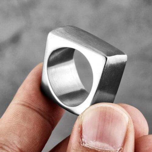 Distorted Space Hyperbole Heavry Stainless Steel Mens Rings Hip Hop For Male Boyfriend Biker Jewelry Creativity Gift Wholesale