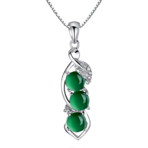 Utimtree New Top Quality Box Chain Round Green Stone Zirconia Pendants Necklaces For Women Thanksgiving Christmas Gift Jewelry
