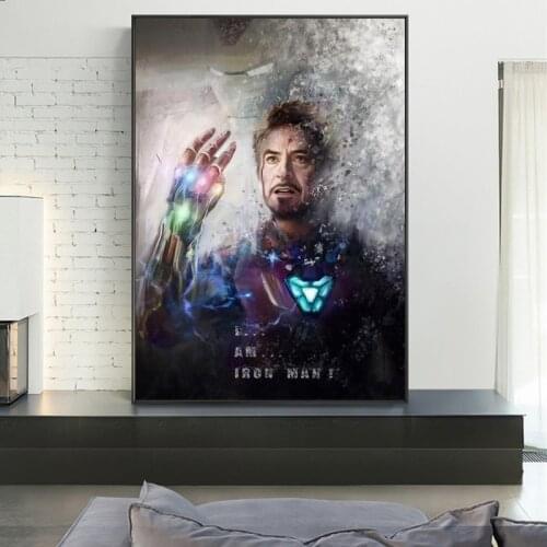 Captain America Canvas Poster Superhero Marvel Poster Painting Iron Man Action Movie Wall Art Kids Gift Toy Cuadros Room Decor