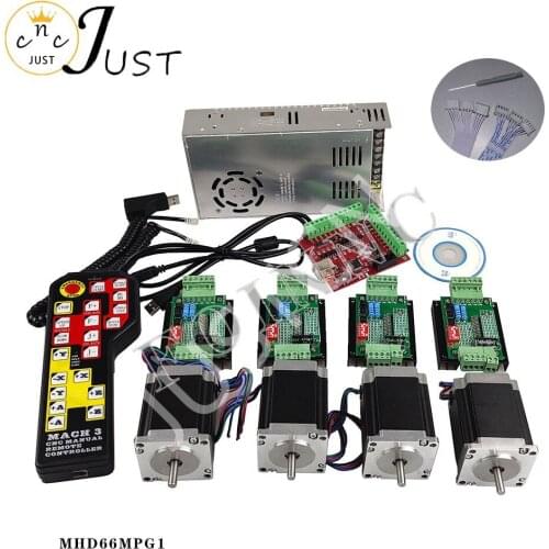 Promotion, CNC controller kit 4 axis, 4 TB6600 stepper motor driver Nema23 motor + power electronic handwheel control sys