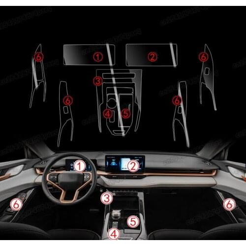 Transparent tpu car interior gear panel anti scratch protector film for haval H6 2021 2022 2023 accessories styling screen