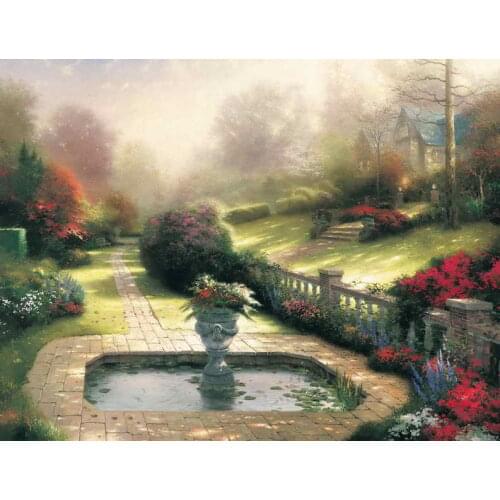 Gardens Beyond Autumn Gate Thomas Kinkade HD Canvas Print Living Room Bedroom Wall Art Painting Home Decoration No Frame