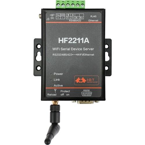 WiFi Serial Device Server RS232/RS485/RS422 Serial Port to WiFi Ethernet Converter Module HF2211 EU plug available