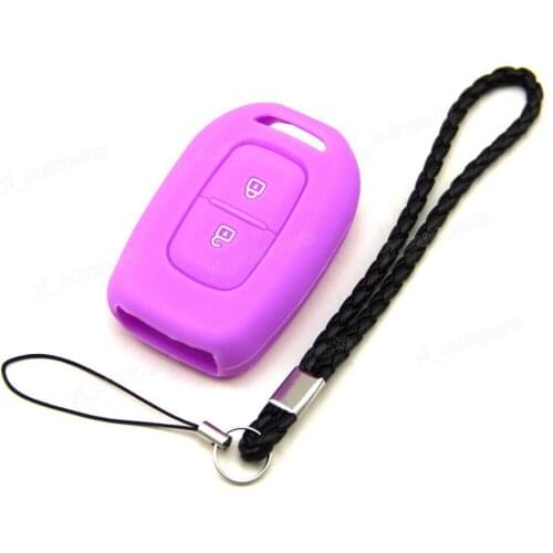Purple Silicone Case Cover For Renault Duster Oroch Captur Remote Key 2 Buttons
