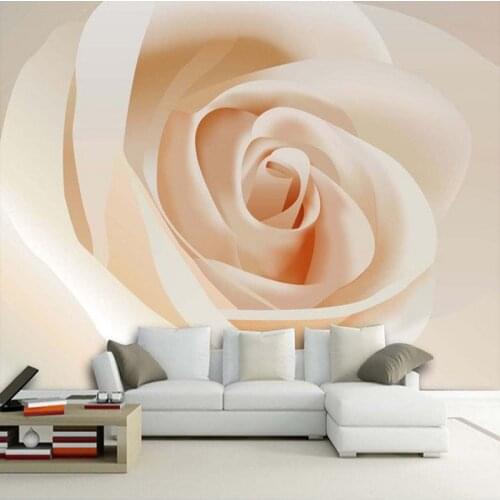 Modern Simple White Rose 3D Stereo Mural Wallpaper Living Room Bedroom Cozy Design Decor Fresco Wallpaper Papel De Parede Floral