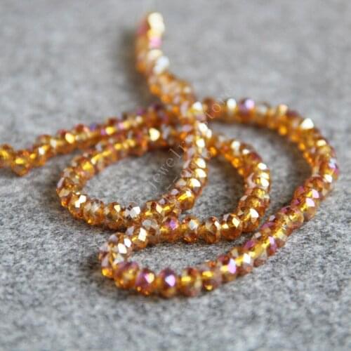 T8242 Charming 4X6mm Faceted Gold AB+ colorful glass Crystal beads!Fit For Making Bracelet&Necklace DIY Jewelry wholesale