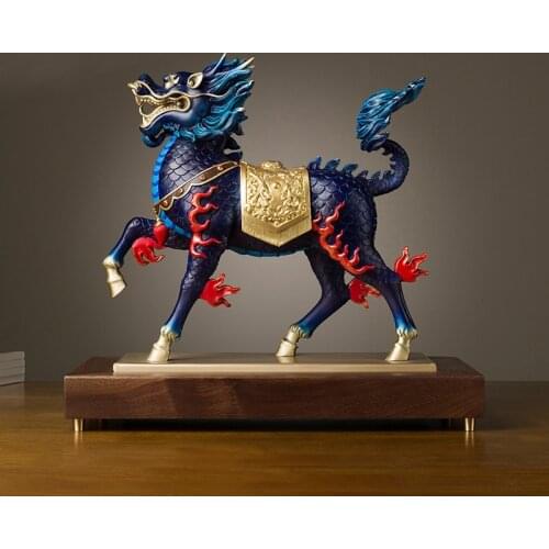 TOP Collection Auspicious talisman Business GIFT Home company Career Success GOOD luck Royal Dragon QILIN handmade bronze ART