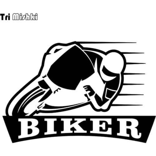Tri Mishki HZX341# 13.3*20cm biker on board car sticker auto funny car stickers