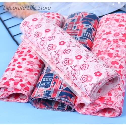 50Pcs Wax Paper Disposable Food Wrapping Greaseproof Packaging Paper Sandwich Hamburger Wrapper Baking Packaging Paper