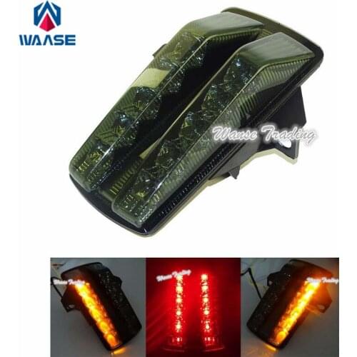 Waase For Suzuki SV650 SV650A SV650F SV650S SV650SF 2003-2012 Chrome Rear Tail Light Brake Turn Signals Integrated LED Light