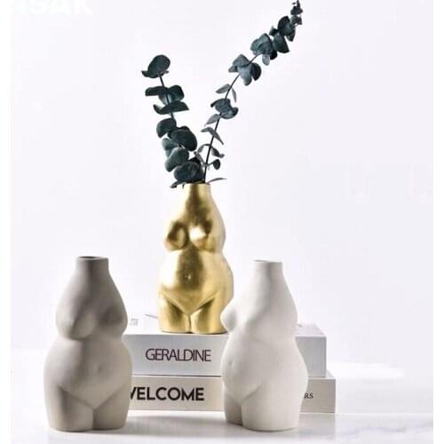 Ceramics Body Art Female Nude Manual Tabletop Ceramic Vase Abstract Vase Flower Pot Home Living Room Accessories Flower Vase