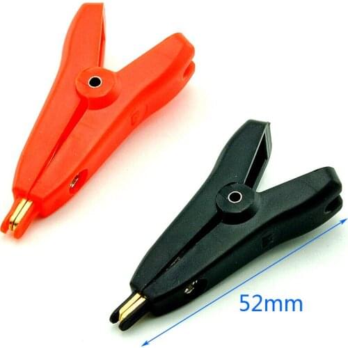 10 Pieces 52mm Electrical Test Clip Insulation Flat Mouth Type Alligator Clamp 5A ( 5 Red + 5 Black)
