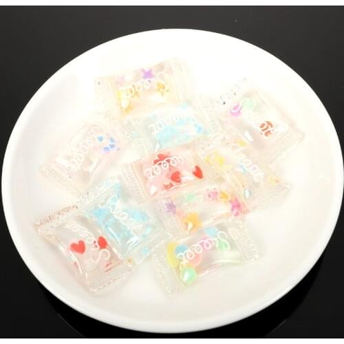 10Pcs Colorful Heart Round Sweet Candy Resin Accessories Cabochon Flatback Decoration Craft Embellishment Scrapbooking Accessory