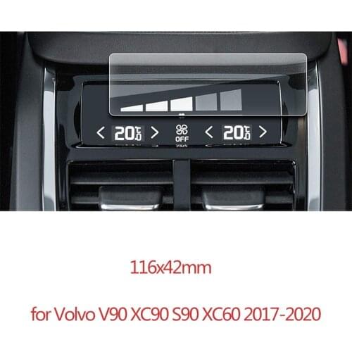 116x42mm for Volvo V90 XC60 XC90 2016-2019 2020 Car Air Conditioning Screen Protector Touch Tempered Glass Film Anti Scratch