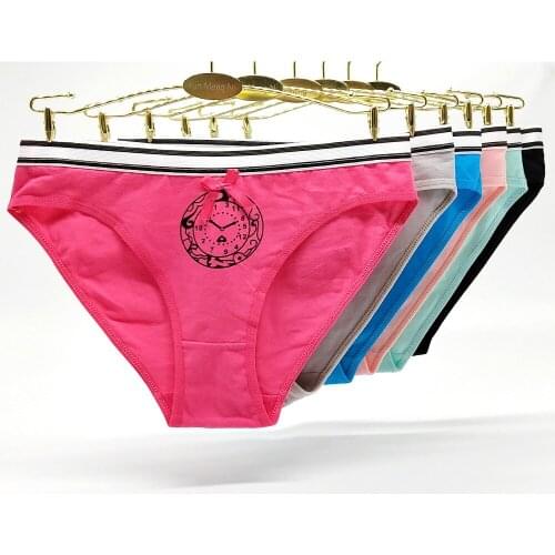 Lot 12 pcs Woman Print Cute Color Underwear Cotton Female Girls Sexy Panties Briefs Knickers Intimates Lingerie for Women