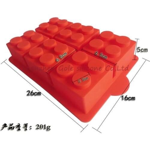 30pcs/lot Cake Decorating Mould Big Silicone Ice Mold Blocks Shaped 6 Bricks Ice Cream Tools Cream Tubs Silicone Cake Mold