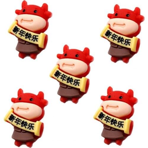 5Pcs Nail Art Soft Stereo 3D Cartoon 2021 New Year Nail Art Decoration Craft 3D Nail Stickers DIY Manicure Decoration Nail Foils