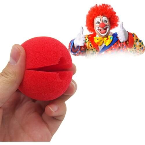 50pcs/lot red Clown Nose Sponge Ball for Halloween Masquerade Kids creative funny toy Costume Ball Party Clowns Play Props