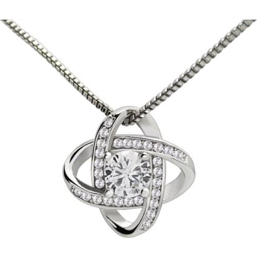 925 sterling silver necklace female rotating flower diamond clavicle chain simple four-leaf clover pendant